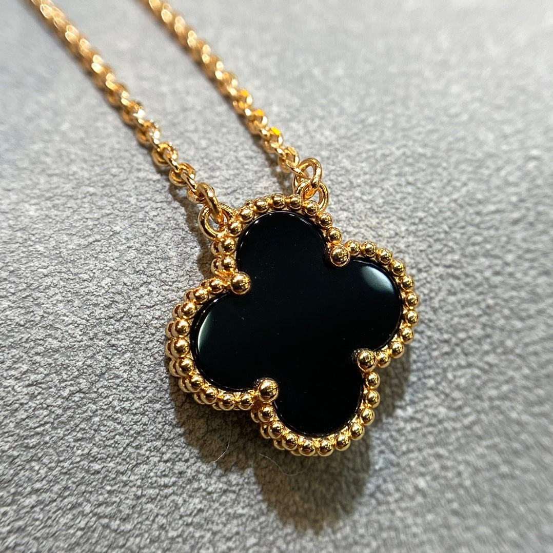 Ziri Radiant Necklace- GOLD Black Stone