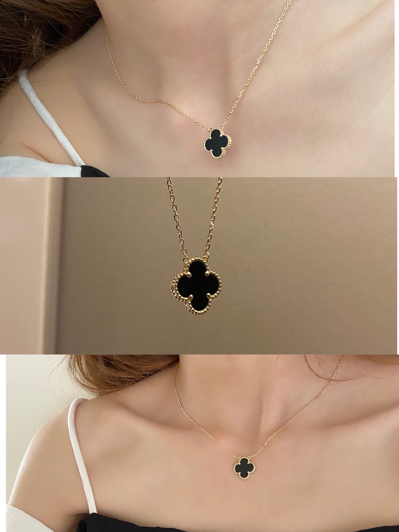 Ziri Radiant Necklace- GOLD Black Stone