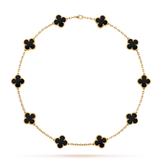 Ziri Radiant Necklace- GOLD Black Stone