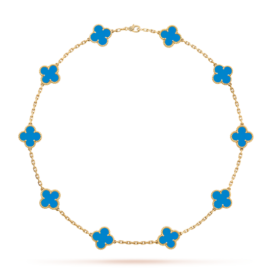 Ziri Radiant Necklace- SILVER Blue Stone