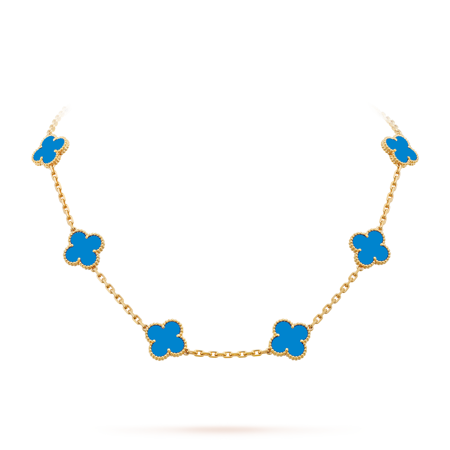Ziri Radiant Necklace- SILVER Blue Stone