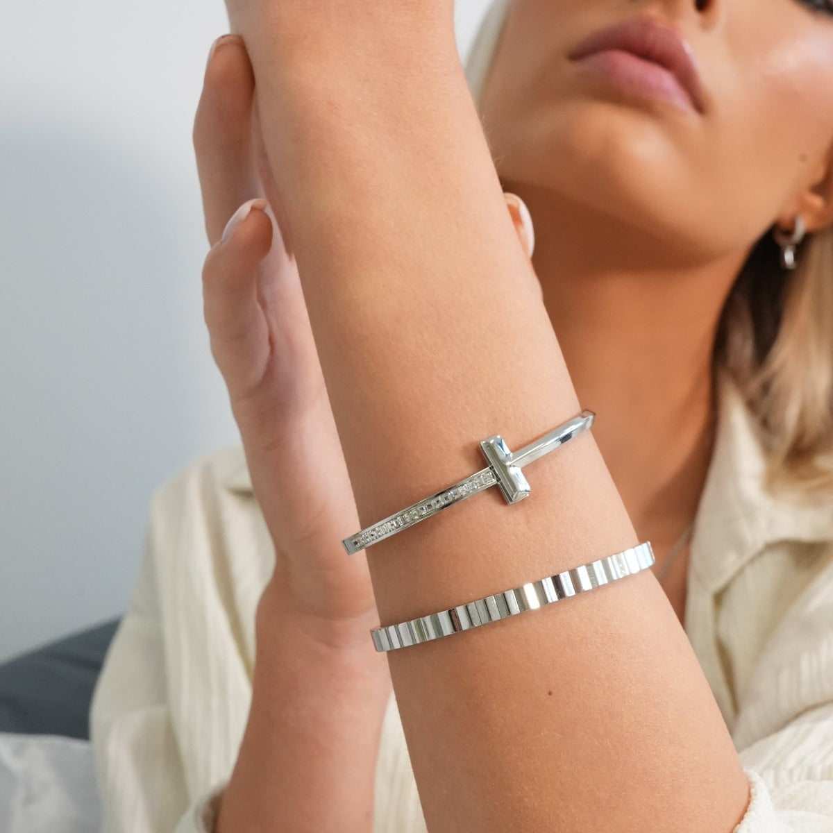 Snow Bangle - Silver