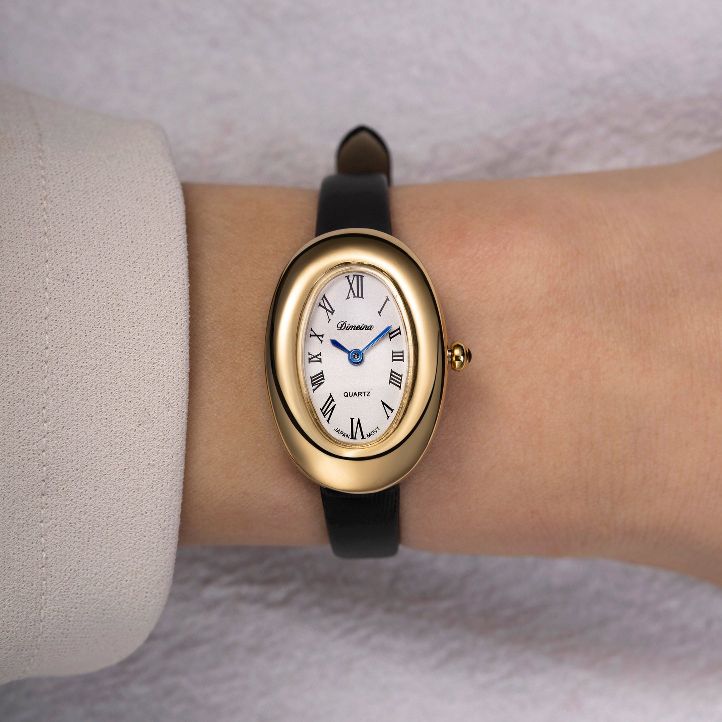 Elvina | Zwart Leer Goud