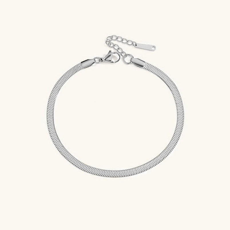 Gia Herringbone Anklet- GOLD