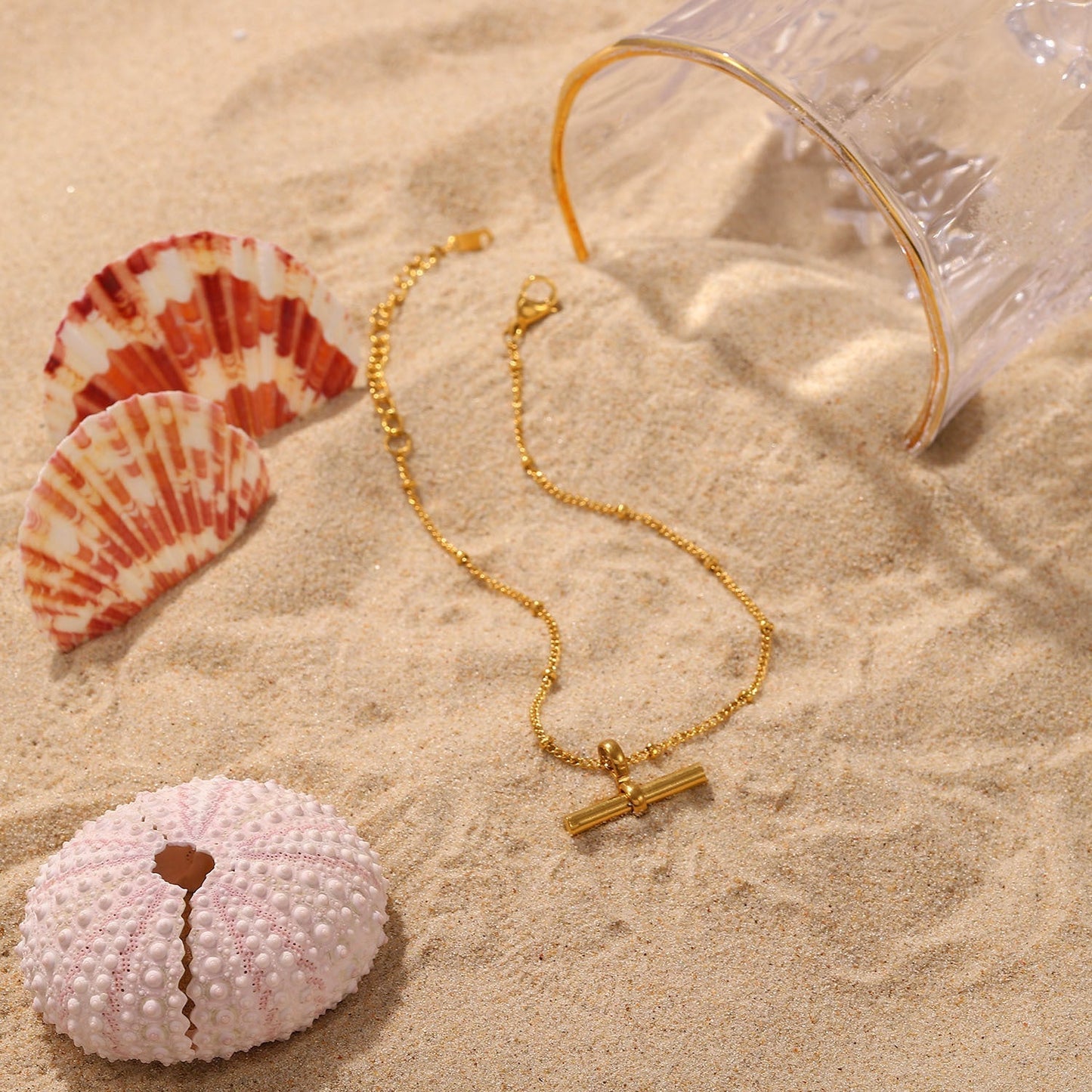 Goldfarbene Fußkette „Valentine“