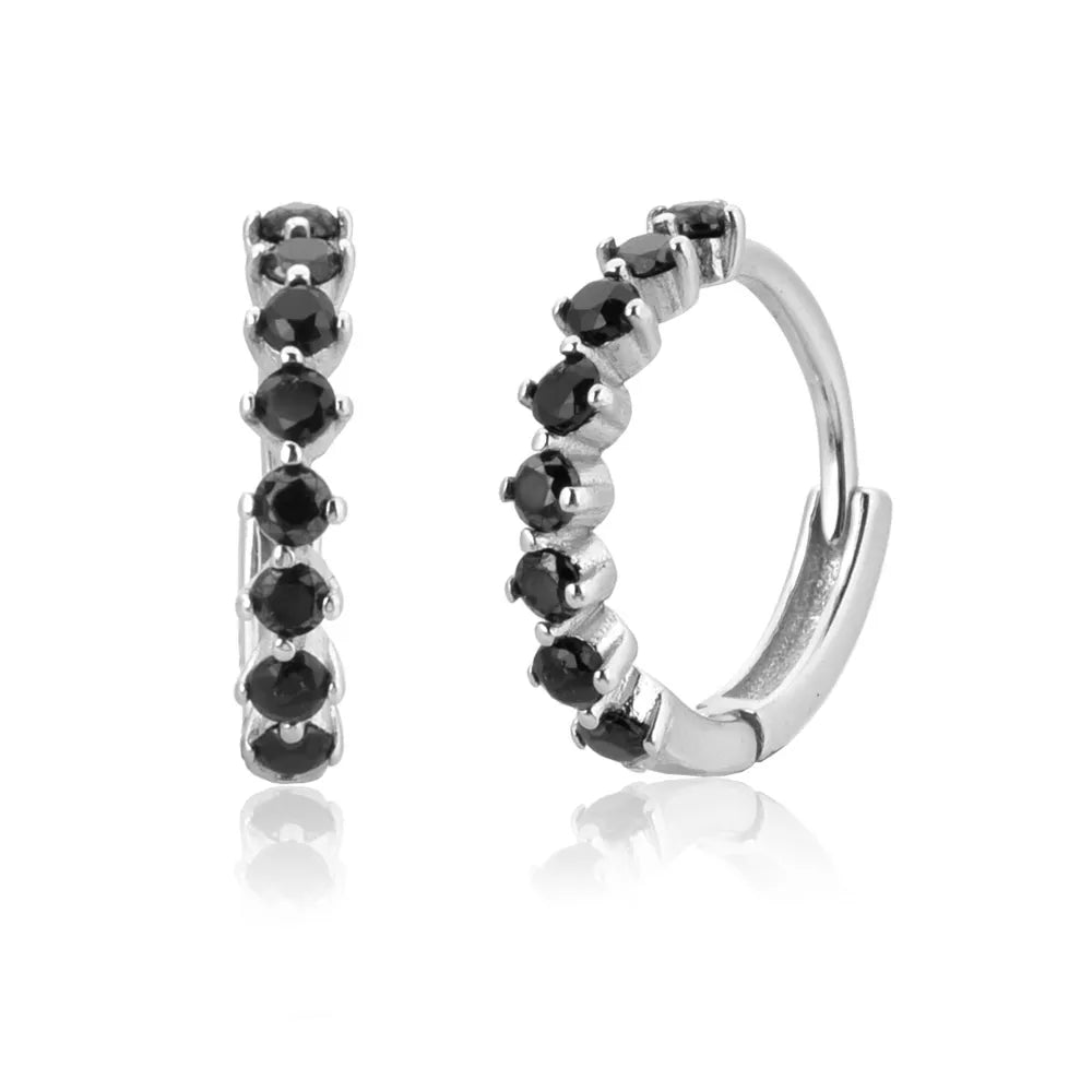 Ziri Luxe Earrings- SILVER Black Stone