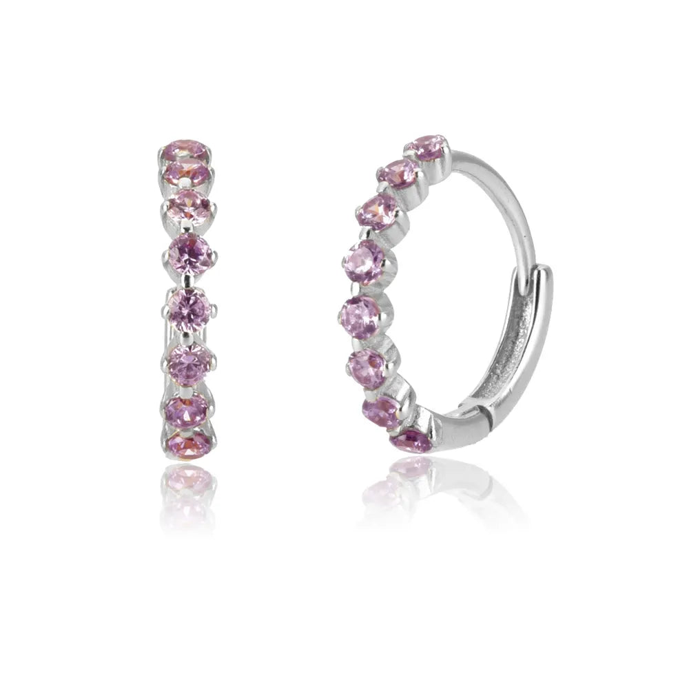 Ziri Luxe Ohrringe - SILBER Rosa Stein