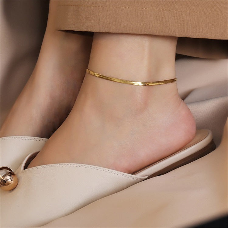 Gia Fischgräten-Fußkettchen - GOLD