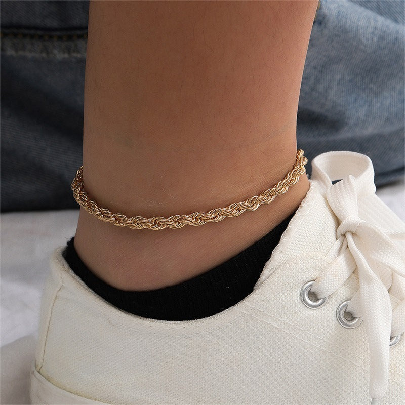 Leila Fußkettchen mit Seilkette