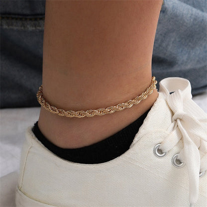 Leila Fußkettchen mit Seilkette