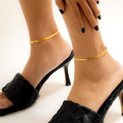 Gia Fischgräten-Fußkettchen - GOLD
