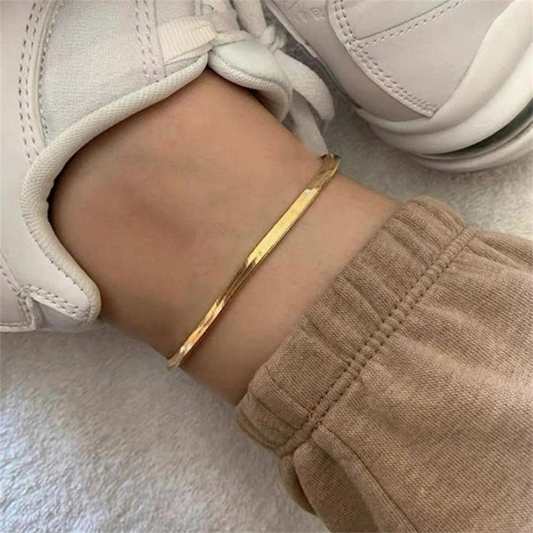 Gia Fischgräten-Fußkettchen - GOLD