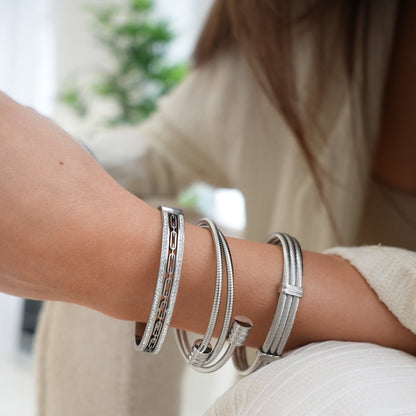 Twister Armreif - Silber 