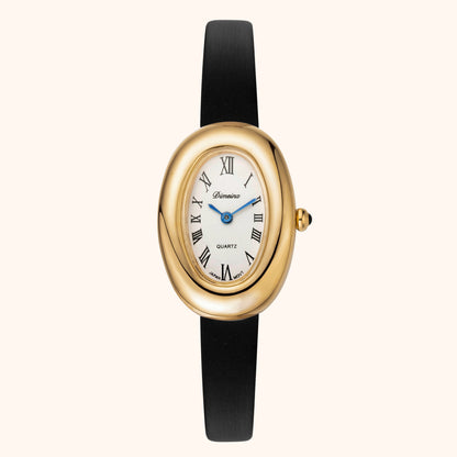 Elvina | Zwart Leer Goud