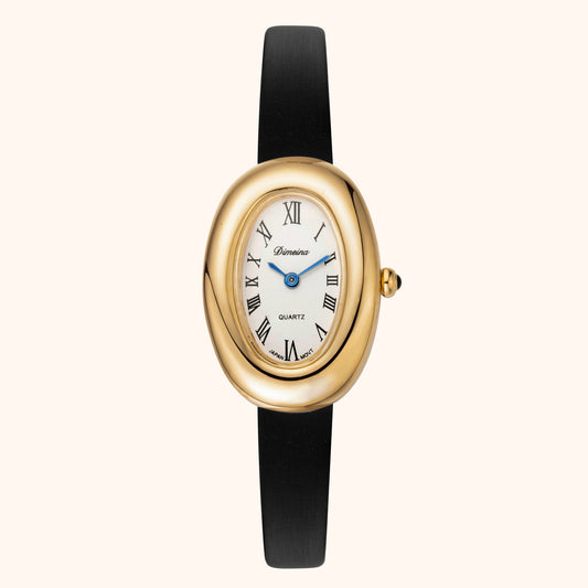 Elvina | Zwart Leer Goud