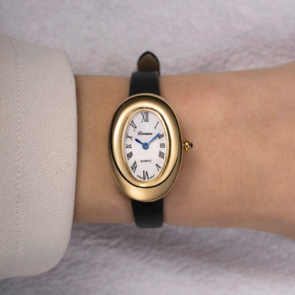 Elvina | Zwart Leer Goud