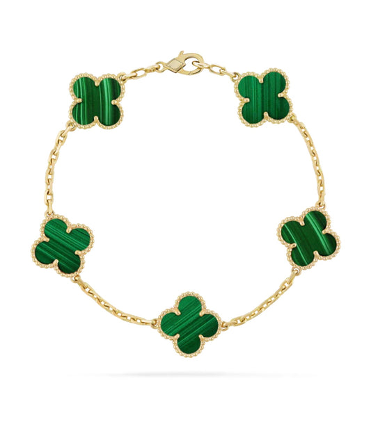 Ziri Radiant Armband - GOLD Grüner Stein