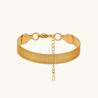 Mesh Loop Lock Armband - Gold
