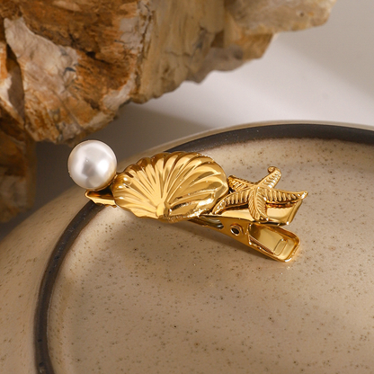 Tidal Treasures – Goldene Haarspange