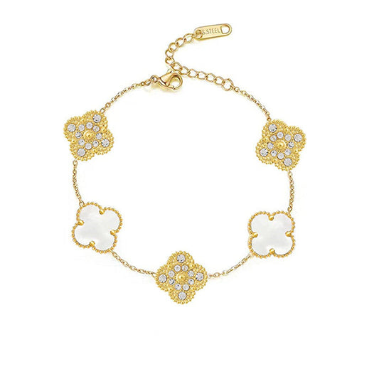Ziri Radiant Bracelet- ORO Pietra Bianco Mix