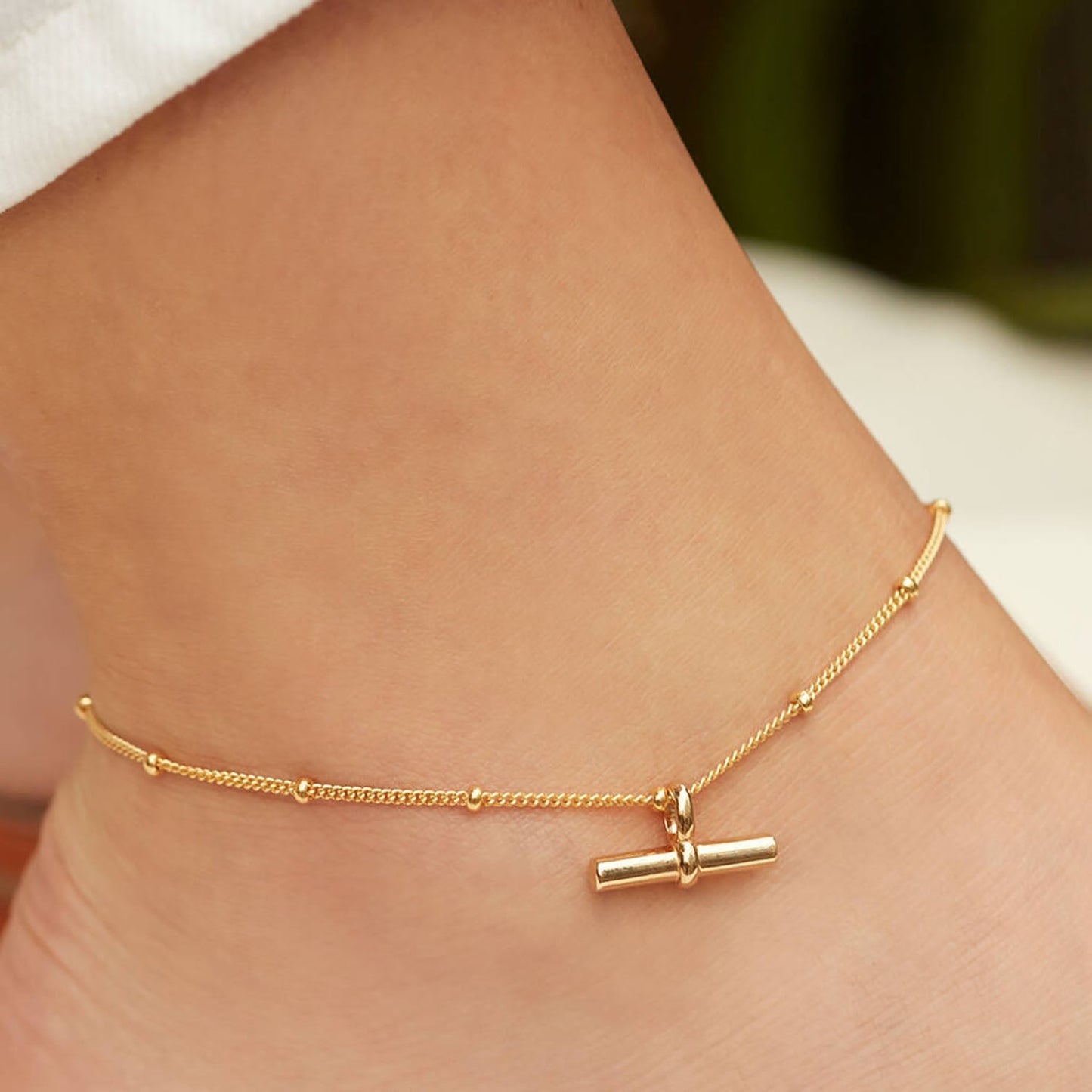Goldfarbene Fußkette „Valentine“