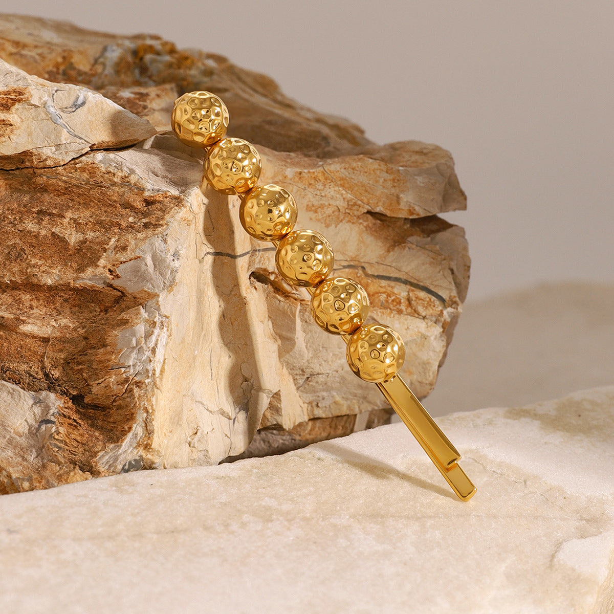 Korallenperlen Gold Französische Anstecknadel