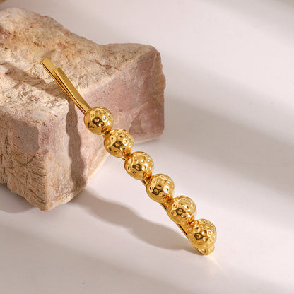 Korallenperlen Gold Französische Anstecknadel
