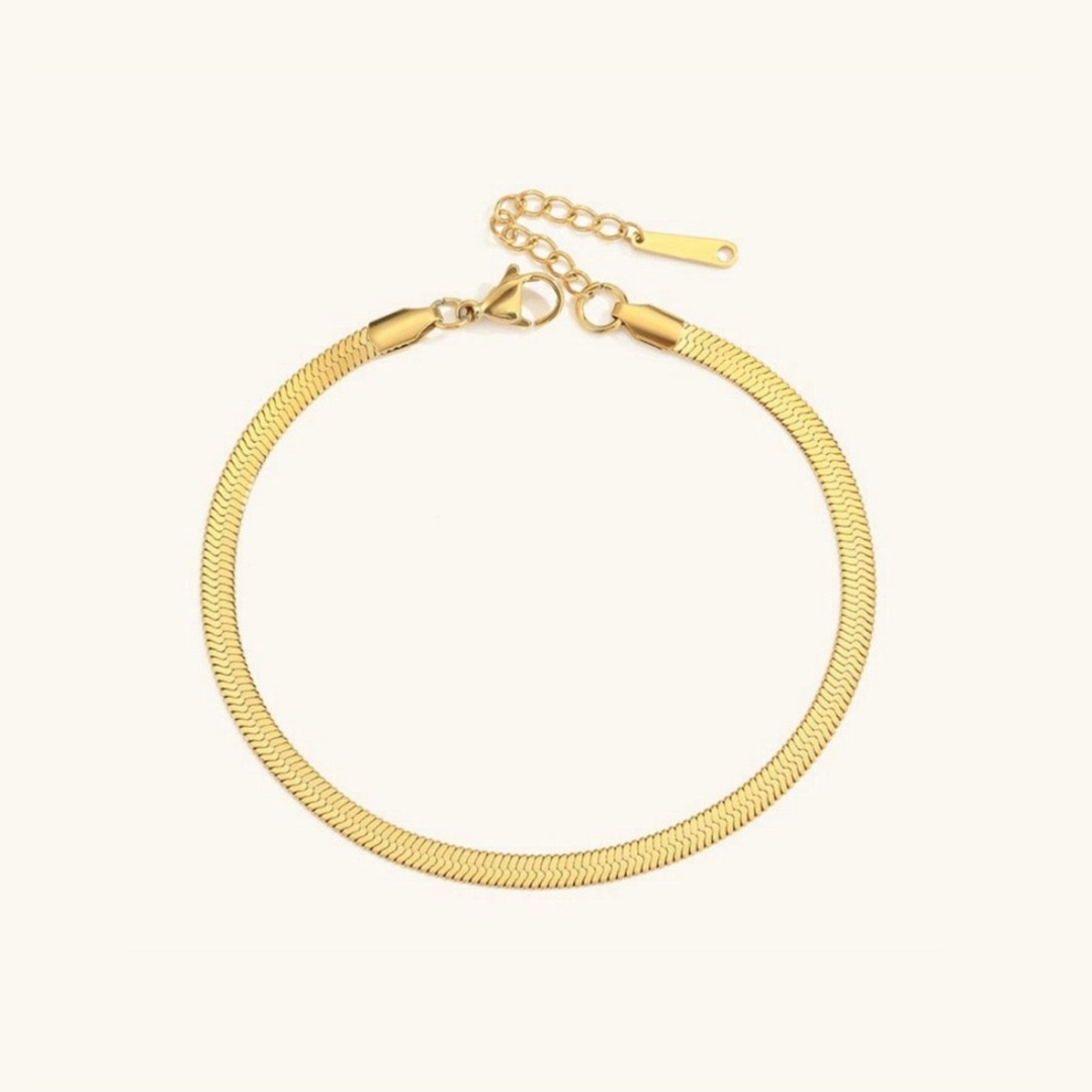 Gia Fischgräten-Fußkettchen - GOLD