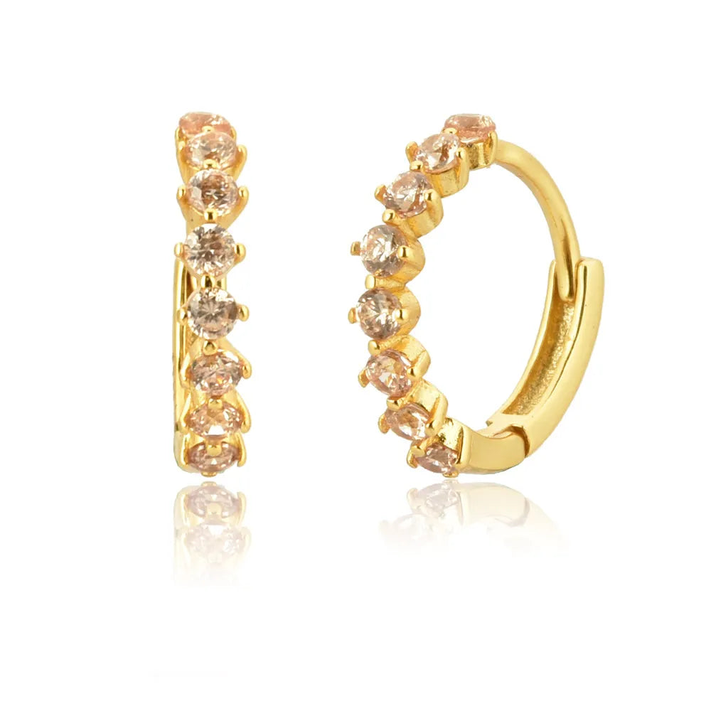 Ziri Luxe Earrings- GOLD Pink Stone