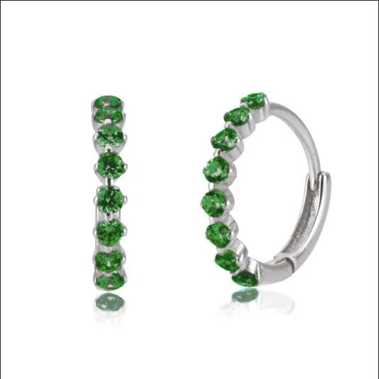 Ziri Luxe Earrings- ARGENTO Pietra Verte