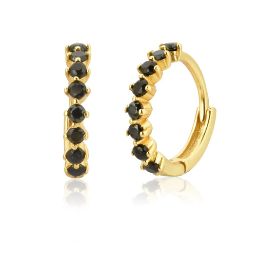 Ziri Luxe Earrings- ORO Pietra Nero
