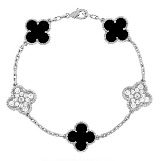 Ziri Radiant Bracelet- ARGENTO Pietra Nero Mix