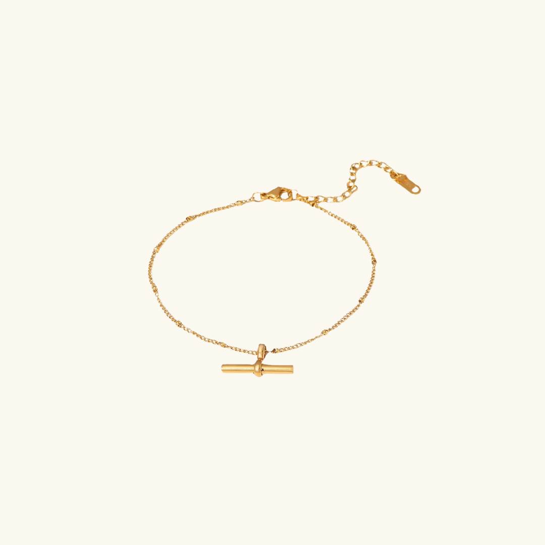 Goldfarbene Fußkette „Valentine“