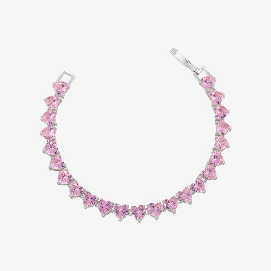 Ziri Pietra Rosa Bracelet- ARGENTO